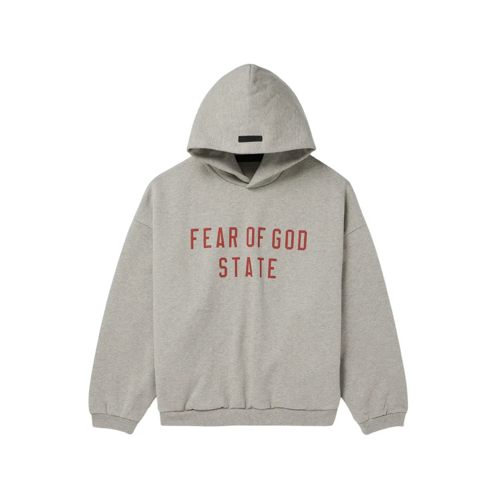 Fear of God Essentials Fleece Tracksuit Heather Grey Red