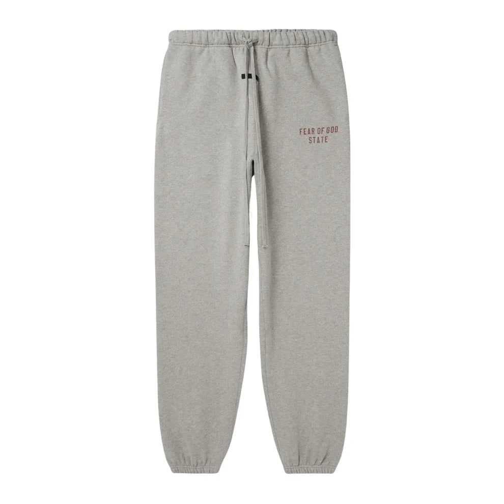 Fear of God Essentials Fleece Tracksuit Heather Grey Red