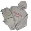 Fear of God Essentials Fleece Tracksuit Heather Grey Red